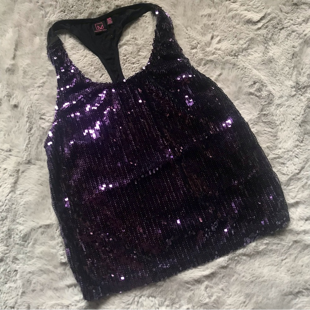Y2k vintage Purple Sequins Material Girl tank medium great condition